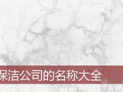 保洁公司的名称大全